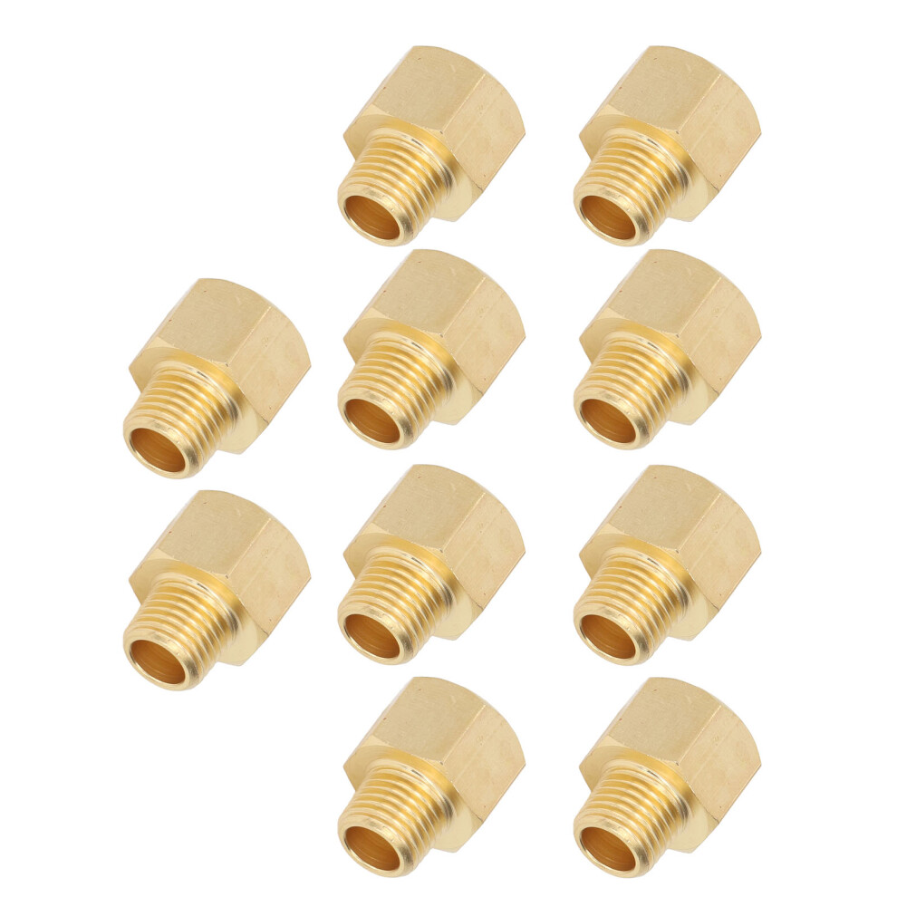 10Pcs Brass Pipe Fittings 3/8In Npt Male To 1/4In Npt Female Extension 8701337339871