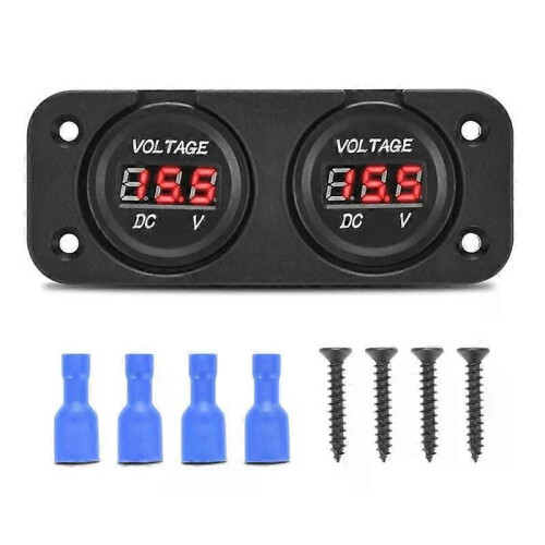 (B) DC 12V/24V digitale voltmeter, waterdichte auto, dubbele accu, LED digitale voltmeter, bootspanning,