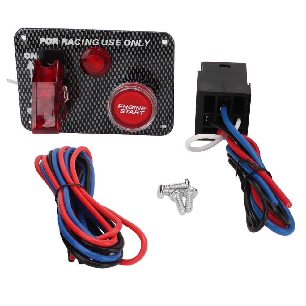 Ignition Switch Panel Kit 12V 40A Carbon Fiber 9121376281853