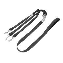 (nero) Guinzaglio per cani a 3 vie multiuso staccabile regolabile in nylon spesso guinzaglio per cani