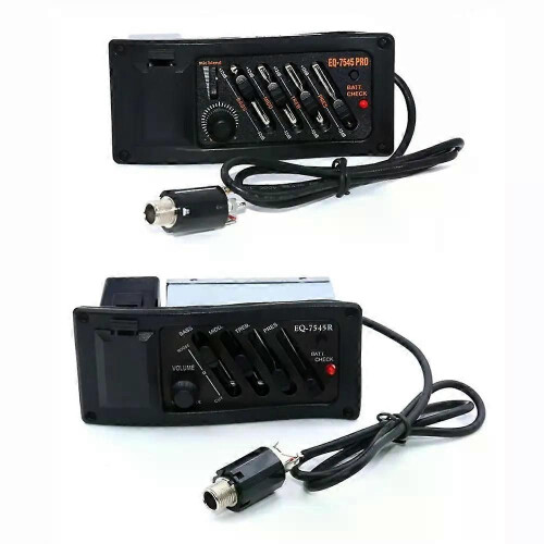 (EQ-7545R) Ny 4-bands gitarrpickup equalizer tuner EQ 7545R akustisk gitarrförförstärkare justerbar 1