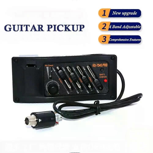 (EQ-7545PRO) Ny 4-bands gitarrpickup equalizer tuner EQ 7545R akustisk gitarrförförstärkare justerbar 2