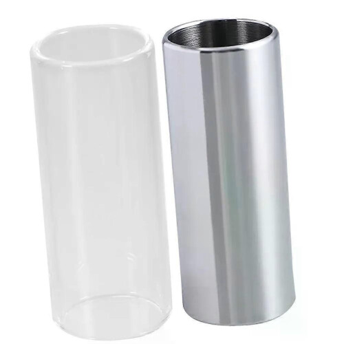 (7X2.5CM) 2 st 51mm Glass Steel Gitarr Slide Medium Flaskhals Slide Gitarr Bas Finger Lap Flaskhals