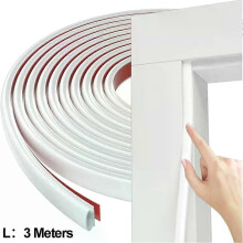 (3 meter wit) 1 stuk deurafdichtingsstrip D-vormig tochtstrip 3 meter stofdicht geluiddicht