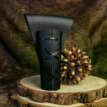 (zwart)Middeleeuwse Viking krijger kostuum accessoires PU leren zwaard riem en messenschede Halloween
