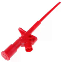 (Rood)Snelle testhaakclip Professionele geïsoleerde hogespanningsflexibele testsonde 4 mm Rood Zwart