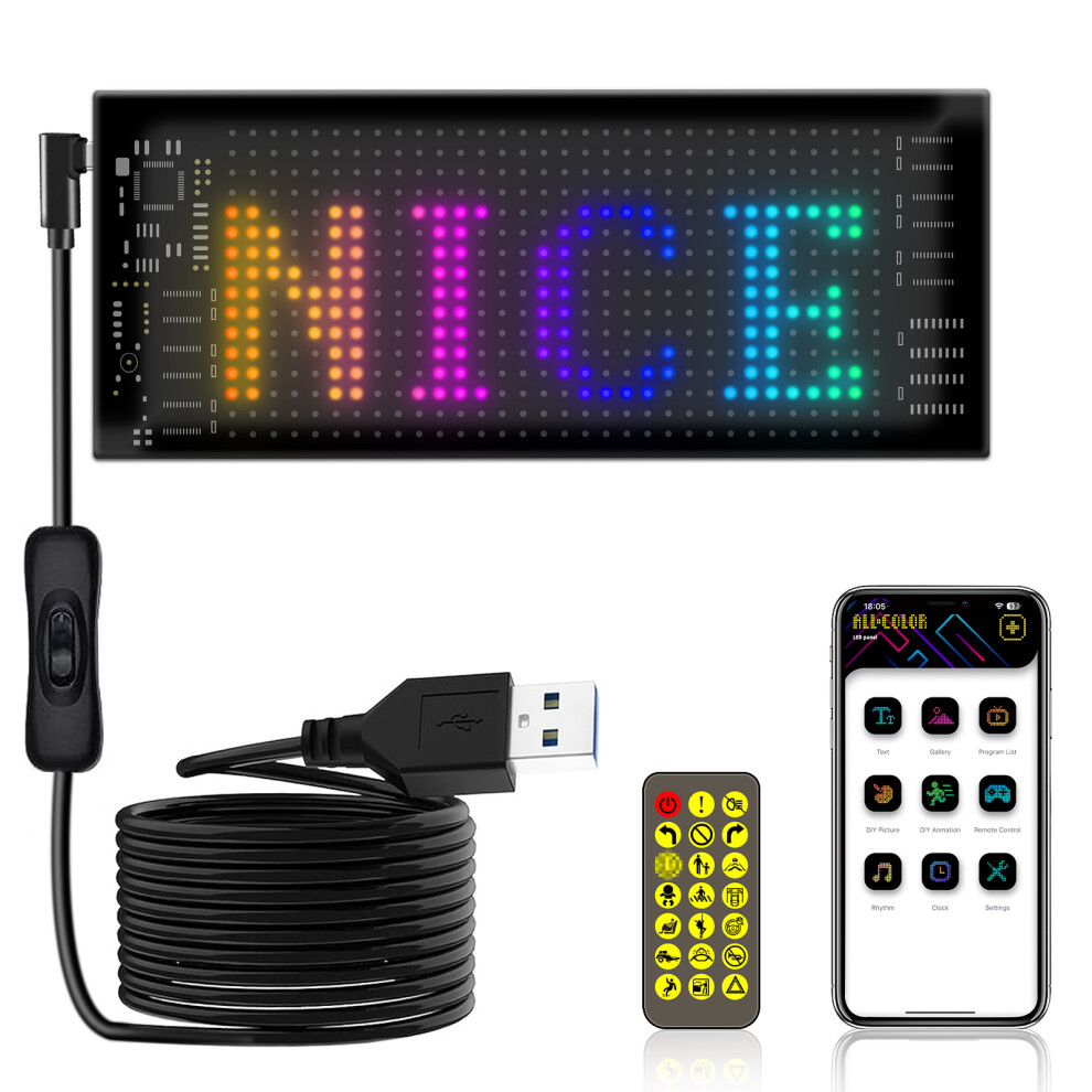 16X96 Rgb Flexible Led Car Advertising Screen Ip65 Waterproof Black 6931337342799