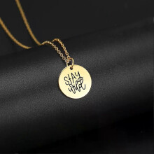 (Roséguldfärg - Stay Wild) My Shape Tro Hopp Kärlek Spänning Rostfritt Stål Halsband för Kvinnor Litet