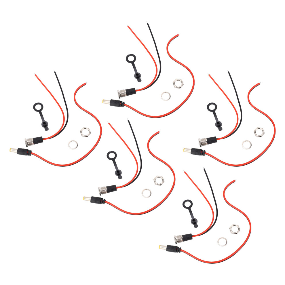 5 Sets 5.5X2.1mm 10A Waterproof Power Jack Cord Socket Adapter 4361337360455