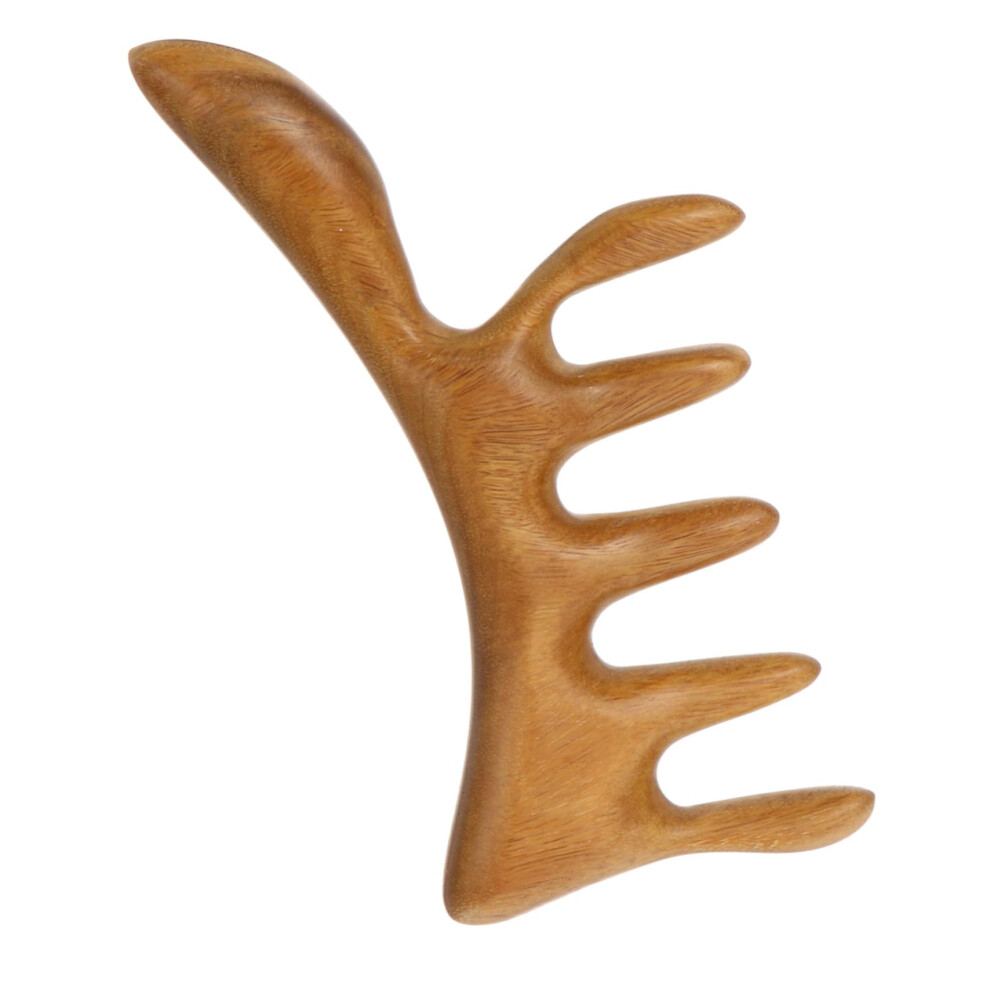 Green Massage Comb 1 Piece Made Of Sandalwood, Handheld Meridian Body Massage Tool, Promotes Circulation, Gentle Use