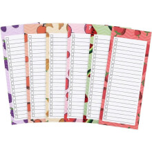 6 Pack Magnetic Shopping List Pad for Fridge,300 Tear Off Note Pads,Fruit Theme Design Small Notebook,Daily Planner,Punch-in Note,Memo List,Task List
