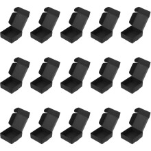 15-Piece Postal Boxes: Black Paper Mailer Shipping Boxes, Folding Storage Craft Boxes
