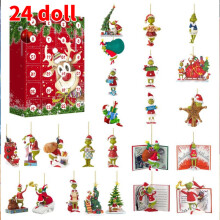 (Style C) Advent Christmas Grinch Calendar Countdown Blind Box 24 Xmas Gifts Surprise Toy