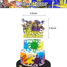 (Topper) Party Splatoon3 Supplies Banner Cake Topper Balloons Birthday Decoration Kids