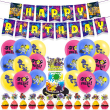 (Suit) Party Splatoon3 Supplies Banner Cake Topper Balloons Birthday Decoration Kids