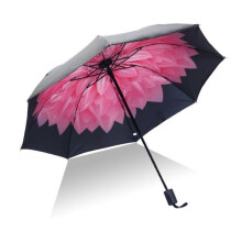 (Red Flowers) Antiuv Sun Rain Protection Windproof Flower Parasols Umbrella 3 Folding