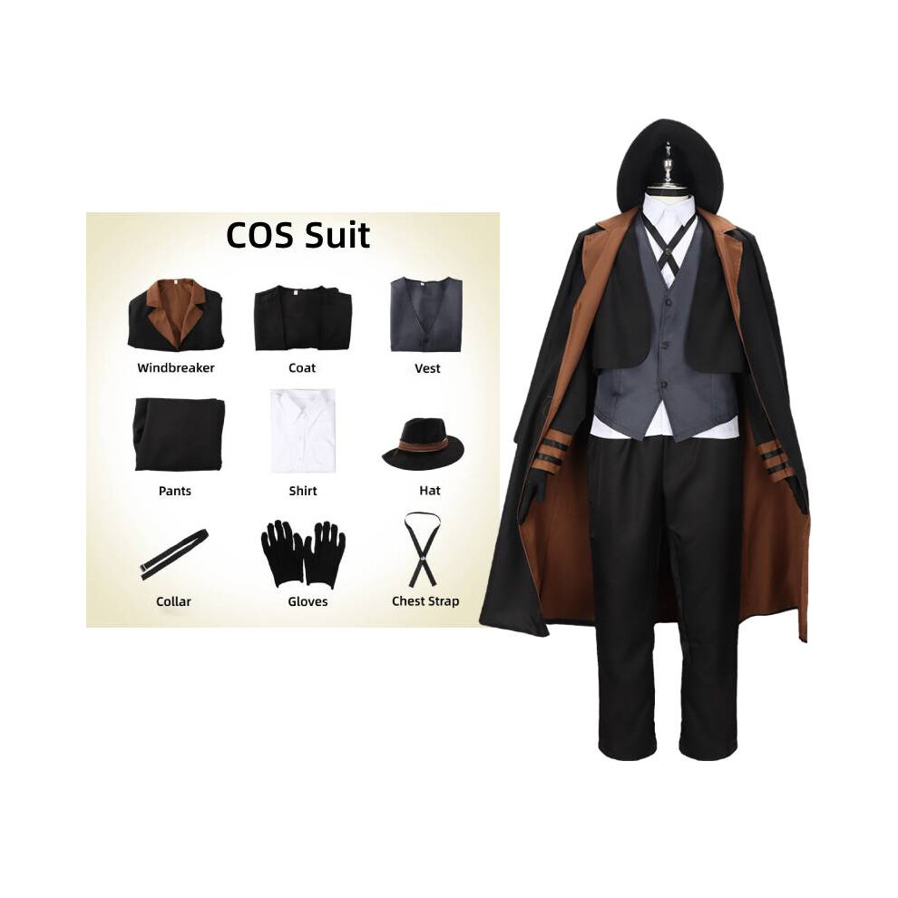 (S) Dogs Stray Bungo Nakahara Chuuya Cosplay Costume Set Halloween Play Anime Role