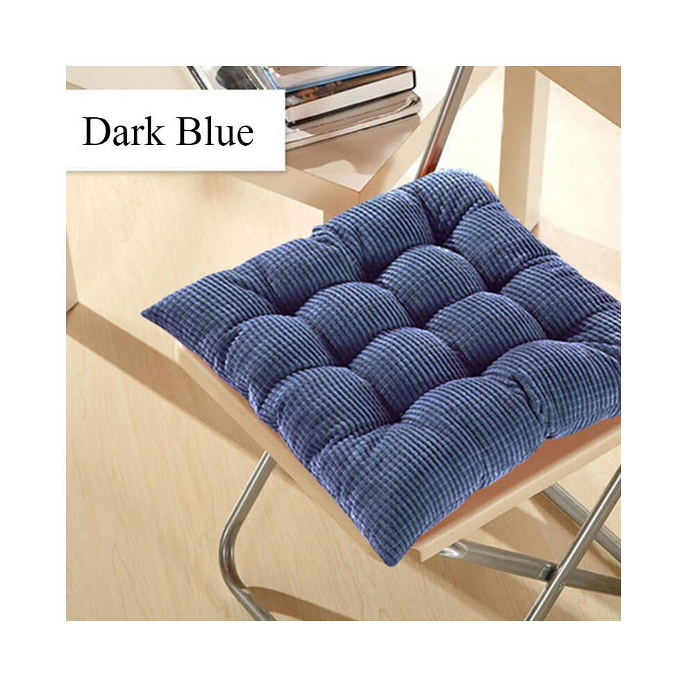 (Dark Blue)Coussin d'assise amovible épais doux velours côtelé coussin siège chaise patio canapé maison