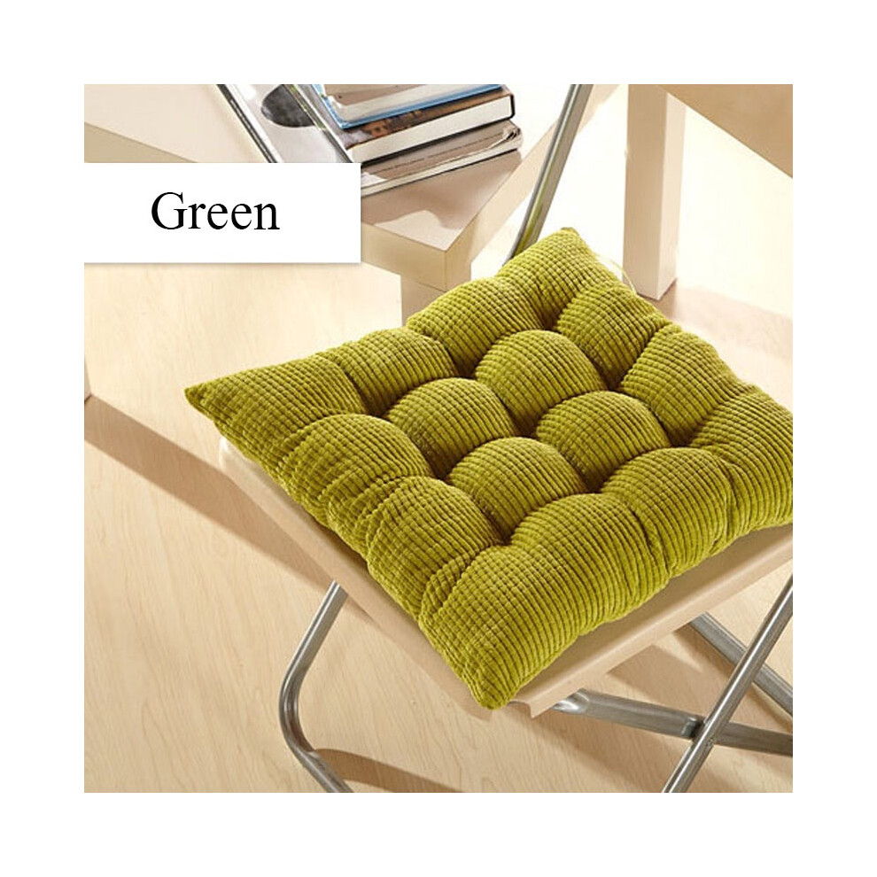 (Green)Coussin d'assise amovible épais doux velours côtelé coussin siège chaise patio canapé maison