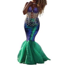 (XL, Green) Lebanghui Mermaid Fishtail Costume Fancy Dress Up Halloween Party Cosplay Skirt Outfit