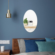 Creative Acrylic Mirror Round and Oval Wall Sticker Living Room Decor 20x20 cm 20x30 cm Silver