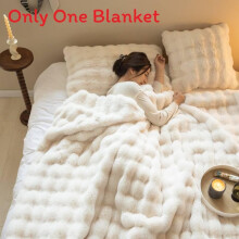 (White, 160 x 200 CM) Premium Blanket Plush Luxurious And Thick For Bed Sofa Or Office Winter Naps