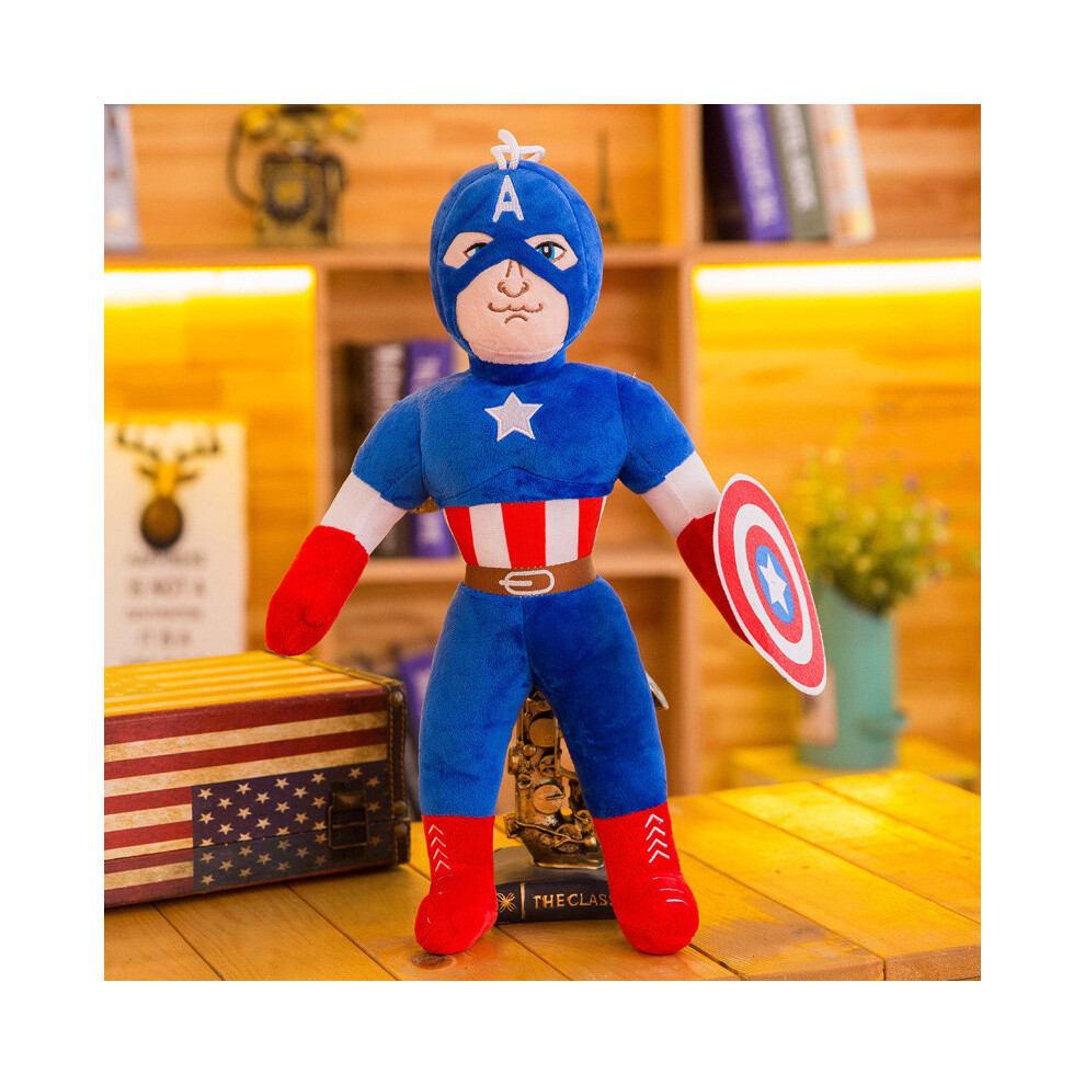 (Captain America, 55cm) Avengers Hulk Captain America Batman Plush Toy Gift Doll