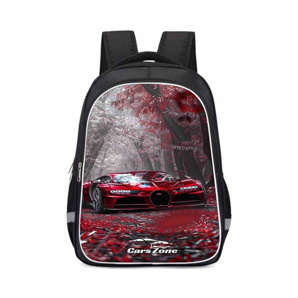 (Style G, Large) Oxford Racing Fabric Car Backpack For Elementary School Boys Girls And