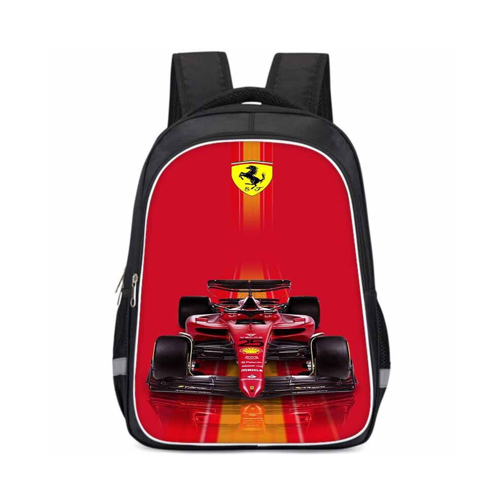 (Style E, Small) Oxford Racing Fabric Car Backpack For Elementary School Boys Girls And