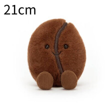 (21cm/8.27in)Motiv braune Kaffeebohne Plüschtier Kinder Stofftier lächelnder Ausdruck Geschenk