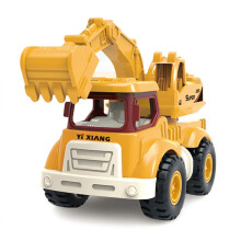 Excavator Toy Friction-Powered Inertial Multipurpose Construction Vehicle For Boys And Girls Yellow