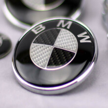 Carbon 1pcs Replacement For Bmw Emblem 82mm For Front Hood Trunk Badge Logo