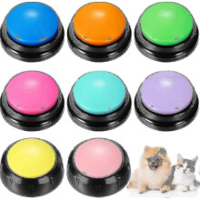 (White)10 Color Voice Recording Button Dog Buttons 30 Seconds Recordable Dog Talking Button Set Dog Communication Buttons Pet Dog Trainin