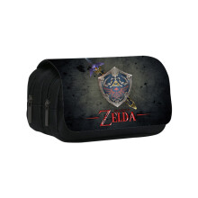 (9) Pattern Double Zelda Layer Flip Cover Student Stationery Bag Storage Pencil