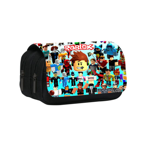 (1) Pattern Roblox Double Layer Flip Cover Student Stationery Storage Pencil Bag