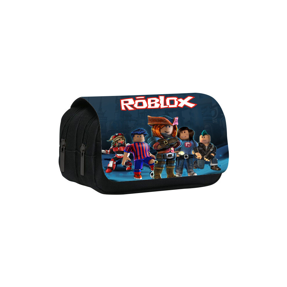 (4) Pattern Roblox Double Layer Flip Cover Student Stationery Storage Pencil Bag