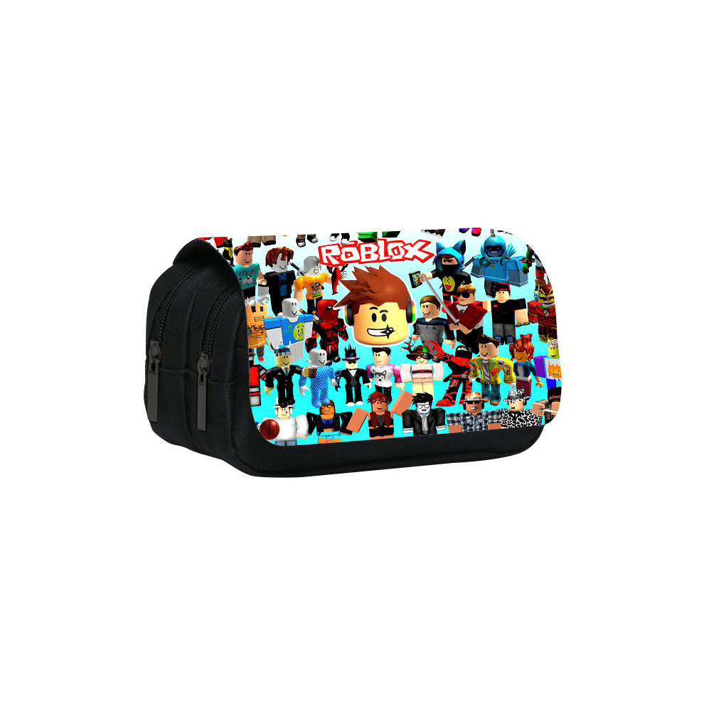 (1) Pattern Double Roblox Layer Flip Cover Student Stationery Bag Storage Pencil