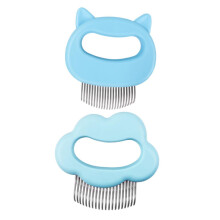 Pet Comb Slicker For Cats Pack Of 2 ABS Plastic Blue Compact Portable Cat Hair Brush