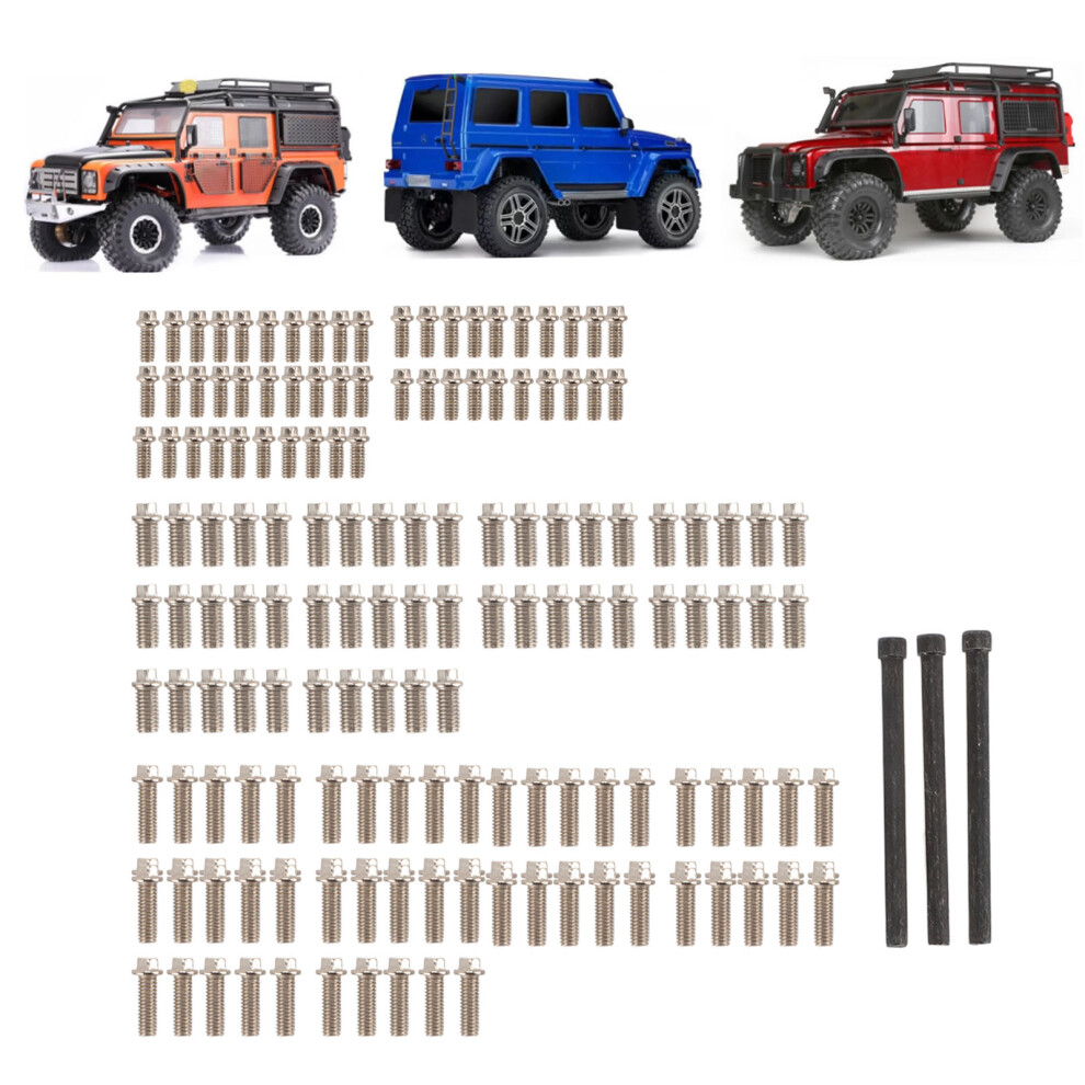 150Pcs Stainless Steel Rc Wheel Hub Screws M2/M2.5/M3 For 1/8-1/16 Cars 8411337387573