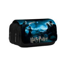 (12) Harry Cartoon Potter Pattern Double Layer Student Stationery Bag Storage