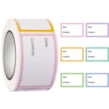 Freezer Labels 500-Pack 62 X 30 Mm, Removable Self-Adhesive Fridge Labels, Colour Date Labels, Universal Kitchen Jam