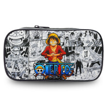 (6) One Piece Luffy Anime Printed Student Single Layer Stationery Storage Pencil Bag