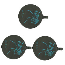 Ceramic Ink Stone Fish-Shape Lidded Inkstone For Chinese Calligraphy And Drawing Black Inkwell Pack Of 3