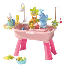 Water Play Table Outdoor With Electric Faucet Educational Multifunctional Sink For Garden Picnic Playhouse Pool Beach