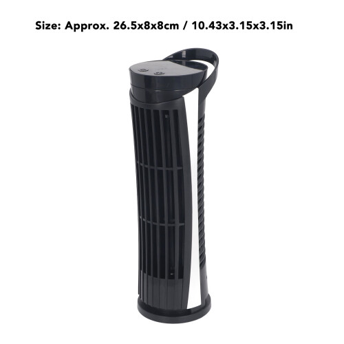 Bladeless 90 Oscillating Tower Fan 34dB Quiet 2 Speeds USB Black 1