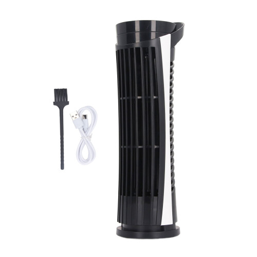 Bladeless 90 Oscillating Tower Fan 34dB Quiet 2 Speeds USB Black 2