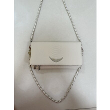 (White)Bolso Bandolera de Hombro de Moda con Correa de Cadena y Ala Decoración Diaria para