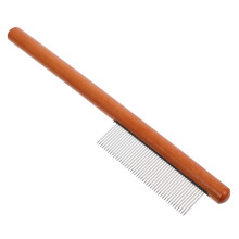 Pet Hair Removal Comb With Wooden Handle For Cats And Dogs, Metal Teeth, Narrow Tooth For Small Pets Long And Short Fur