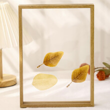 Floating Frame Double Glass Double-Sided Retro Photo Collage Poster Frame Dustproof 7-Inch Wood Color 4 Cm Thick