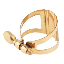 Alto Saxophone Mouthpiece Ligature Gold-Plated Brass For Rubber Mouthpiece - Clasp Style, Standard Size